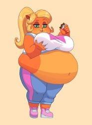 anthro anthro_only bloated_belly coco_bandicoot crash_(series) furry furry_only kempferzero tagme weight_gain