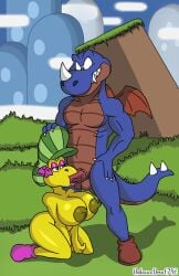 1boy 1boy1girl 1girls anthro anthro_only balls big_breasts big_thighs black_eyes blowjob breasts brown_shoes cap curvy curvy_female duo eyeshadow female female/male green_cap green_eyes half-closed_eyes koopa kylie_koopa lips lipstick long_tail makeup male male/female mario_(series) mario_and_luigi_(series) nintendo nipples penis pink_eyeshadow pink_lipstick pink_shoes rex_(mario) scalie self_upload sharp_teeth shoes spiked_tail super_mario_world tail thighs unknowndraw6798 wings