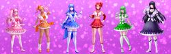 6girls boots dress female keygii magical_girl pre-transformation transformation