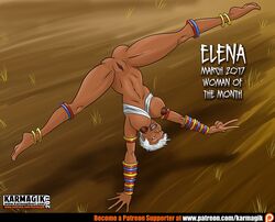 asian dark-skinned_female dark_skin elena_(street_fighter) female karmagik street_fighter