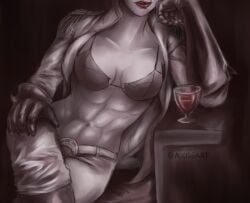 1girls abs artist_request female female_only greyscale imperium_of_man lotara_sarrin monochrome solo solo_female tagme_(artist) warhammer_(franchise) warhammer_40k