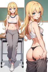 anime_style blonde_hair cute girl kawaii orgasm schoolgirl