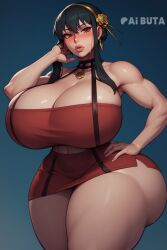 1girls ai_generated aibuta asian asian_bimbo asian_female big_breasts black_hair female female_only solo spy_x_family tagme yor_briar yor_forger