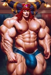 abs ai_generated alexstrasza ambush_(trap) armpit_hair bulge chest_hair extreme_muscles genderswap_(ftm) hairy_armpits hairy_arms hairy_chest hyper_muscles male male_only muscular muscular_male rule_63 sewoh solo warcraft world_of_warcraft