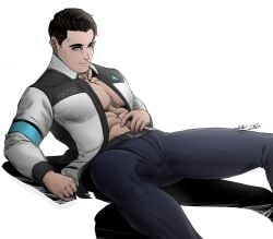 abs android bara clothing detroit:_become_human male male_only manly muscular_male pecs rk900 tight_clothing wyatt_wu1020