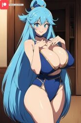 aged_up ai_generated aqua_(konosuba) big_ass big_breasts kono_subarashii_sekai_ni_shukufuku_wo! long_hair milf tktbro very_long_hair