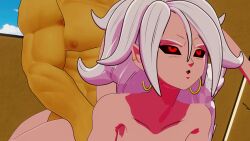 1boy 1girls 3d android_21 android_21_(evil) animated barefoot doggy_style dragon_ball dragon_ball_fighterz dragon_ball_z from_behind leg_lock majin_android_21 medium_breasts moaning moaning_in_pleasure nude_female pink_skin pointy_ears sex_from_behind sound spiked_hair spiky_hair tagme tail thenaysayer34 video white_hair