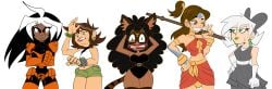 aang air_nomad airbender_tattoo avatar_legends avatar_the_last_airbender ben_10 ben_tennyson breasts danny_fenton danny_phantom dress el_tigre female female_only genderswap genderswap_(mtf) huggiez-exe large_breasts leotard manny_rivera midriff rule_63 the_avatar the_secret_saturdays thick_thighs thighhighs wide_hips zak_saturday