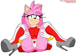 amy_rose female fullmetalsketch fully_clothed furry high_heels panties sega sonic_(series)