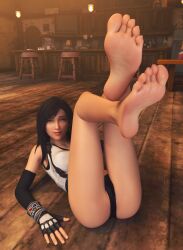 3d appy-sama feet female final_fantasy_vii_remake foot_fetish posing tifa_lockhart