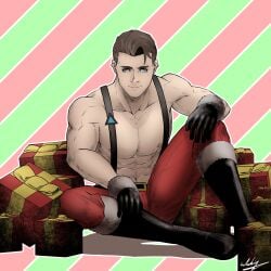 abs android bara biceps christmas clothing detroit:_become_human holidays male male_nipples male_only muscular_male nipples pecs rk900 wyatt_wu1020