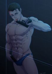 abs android bara biceps bulge detroit:_become_human male male_nipples male_only muscular_male nipples pecs penis rk900 underwear wyatt_wu1020