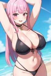 1girl 1girls ai_generated armpits arms_up bikini black_bikini black_bra black_thong blush breasts busty choker cleavage happy hololive hololive_english hololive_myth huge_breasts mori_calliope open_mouth pink_eyes pink_hair pixai seductive seductive_look self_upload sexy_armpits sexy_pose swimsuit thick thick_hips thick_thighs thighs thong virtual_youtuber voluptuous voluptuous_female wet wet_back wet_bikini wet_clothes wet_clothing wet_thong wide_hips