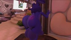 ass_focus bonfie bonnie_(cally3d) bonnie_(fnaf) cock_and_balls fat_ass horny_femboy on_the_wall ready_to_fuck thick_ass thick_thighs vrchat vrchat_avatar