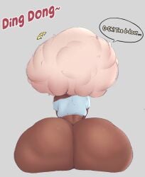 2023 afro ass big_ass big_butt bottom_heavy bottomless cropped_shirt dark-skinned_femboy dark-skinned_male dark_skin desaturated dialogue dildo dildo_in_ass dildo_sitting femboy gay human_sera_(stratosphilia) light_hair male male_only sera_(stratosphilia) sissy sitting sitting_on_dildo speech_bubble stratosphilia_(artist) thick thick_ass thick_thighs top white_hair