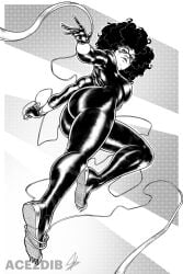 acezdib afro black_cat_(marvel) black_cat_(ultimate_2024) black_suit brown_skin curvaceous felicia_hardy from_below large_ass large_breasts latex latex_suit makeup marvel marvel_comics mask sketch spider-man_(series) ultimate_spider-man ultimate_spider-man_(2024)