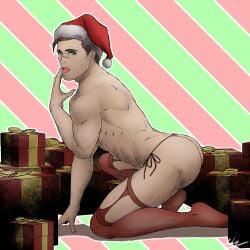 abs bara biceps christmas detroit:_become_human gavin_reed holidays male male_only manly muscular_male pecs wyatt_wu1020