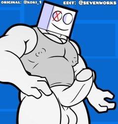 ass balls ballsack big_balls big_penis cnsl edit erect erect_penis geometry_dash gray_shirt kencarson koki_1 kristyson male male_only muscles nipple_bulge nipples penis robtop robtopgames sevenworks smile solo tank_top vit12 white_body white_eyes white_skin x_eye young