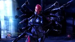 3d_(artwork) bodysuit female_only french hi_res high_resolution metal_gear_rising mistral_(metal_gear_rising) perfect_body pink_hair sexy_pose tight_clothes