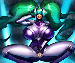 big_breasts bodysuit dj_sona league_of_legends masked pussy red_lipstick sona_buvelle