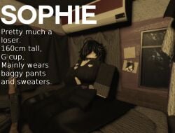 black_pants black_sweater hair_covering_eye hair_covering_eyes loser messy_hair roblox robloxian saiga12pf sophie_(saiga12pf)