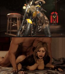 1boy 1girls 2koma 3d ambiguous_penetration animated ass ass_jiggle black_canary black_canary_(injustice) blonde_hair bouncing_breasts breasts dc dinah_lance female fingerless_gloves green_arrow_(series) injustice_2 instant_loss_2koma lipstick long_hair looking_pleasured male muscular_male nipples prone_bone sex sleepyrandom straight