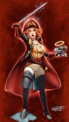 1girls alisa_(everlasting_summer) alisa_dvachevskaya astra_militarum cabbbriolet commissar everlasting_summer female imperial_guard imperial_officer purity_seal warhammer_(franchise) warhammer_40k