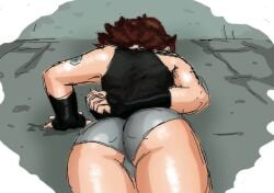 ass ass_focus exercise gloves jail_cell meryl_silverburgh metal_gear metal_gear_solid pantsless prison_cell prisoner push-up rough_sketch sketch