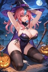 ai_generated ass big_ass big_breasts breasts cum cum_in_pussy cum_inside emikukis hermosa huge_ass huge_breasts lingerie pantyhose shh_silence solo solo_female squatting sumisa tagme virtual_youtuber vtuber witch witch_costume witch_hat