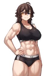 ai_generated areolae_visible_through_clothing hismajestyii nipples_visible_through_bra nipples_visible_through_clothing novelai panties pussy_visible_through_clothes pussy_visible_through_panties seiko_tanaka_(hismajestyii) sports_bra sportswear underwear