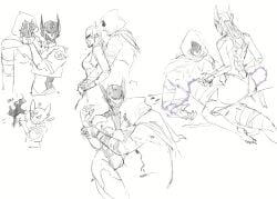 breasts cloak female hood male male/female omen_(valorant) sketch tagme valorant vyse_(valorant)