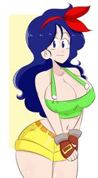 1girls big_breasts blue_hair dragon_ball female female_only good_launch jinu large_breasts launch lunch_(dragon_ball) solo thick thick_thighs voluptuous wide_hips