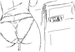 akiba ass_focus big_ass big_butt guard jail_cell johnny_(metal_gear) johnny_sasaki meryl_silverburgh metal_gear metal_gear_solid panties pantless peeking_through_door pencil_(artwork) prison_cell prison_guard prisoner rough_sketch sketch