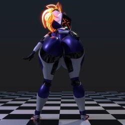 1:1 1girls 3d 3d_(artwork) abs anthro ass_focus big_ass big_breasts blender_(artwork) blue_body breasts digital_media_(artwork) female female_only fingers hi_res humanoid kerfur kerfur_omega_(votv) kerfuś machine mammal multicolored_body nude orange_eyes orange_hair peachhqa pussy robot robot_humanoid screen screen_face smile solo thick_thighs voices_of_the_void wide_hips