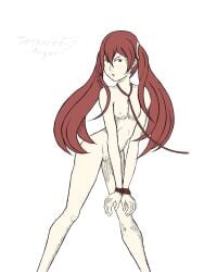 1girls angry bad_end bare_legs bondage bound bound_wrists captured completely_nude female female_only femsub fire_emblem fire_emblem_awakening leash legs long_hair nintendo nipples nude nude_female restrained severa_(fire_emblem) solo tethered_angel twintails very_long_hair