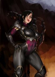 1girls artist_request bodysuit chaos_(warhammer) female looking_at_viewer tagme_(artist) tight_clothing warhammer_(franchise) warhammer_40k