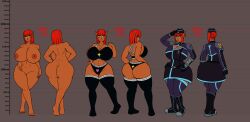 1girls amber_(hiastobasement) character_name dark-skinned_female hiastobasement_(artist) milf original_character reference_sheet