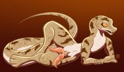 2_penises animal_genitalia animal_penis anthro big_tail brown_markings carpet_viper clawed_fingers crossed_arms cuntboy cuntboy_sans_balls curved_penis digital_drawing_(artwork) digital_media_(artwork) diphallia diphallism echis fangs genitals gradient_background hard_shadows hemipenes herm hermaphrodite hi_res intersex knot looking_at_viewer male maleherm markings multi_genitalia multi_penis northeast_african_carpet_viper nude nude_anthro nude_male on_ground open_mouth penis pinup pose presenting pussy raised_leg reptile scales scalie simple_background slim slim_anthro slim_male slit_penis snake solo spiked_penis spikes spikes_(anatomy) tail tapering_penis teeth vike_mike yellow_eyes