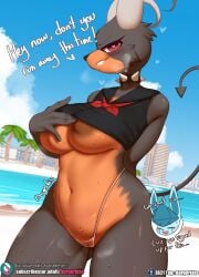 anthro beach belly belly_button big_breasts blush breasts burgerkiss cleavage clothed clothing creatures_(company) crop_top ear eeveelution female fox fur furry game_freak generation_2_pokemon generation_4_pokemon glaceon houndoom male mammal nintendo panties pokémon_(species) pokemon pokemon_(species) pokemon_dppt pokemon_gsc pussy quality school_uniform schoolgirl sweat thong underboob underwear vagina water watermark wet