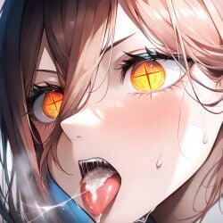 1girls after_blowjob ai_generated blonde_hair blush chainsaw_man close-up cross-shaped_pupils cum cum_drip cum_in_mouth cum_on_tongue cum_string cum_trail cumshot day daylight dripping drooling eyebrows eyelashes eyes face_closeup hair_between_eyes hi_res highres izacru0 light light_skin long_hair looking_pleasured mouth_shot no_background nose open_mouth power_(chainsaw_man) red_eyes saliva solo solo_female solo_focus sweat sweatdrop teeth teeth_showing tongue tongue_out two_tone_eyes very_high_resolution yellow_eyes