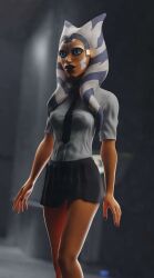 1girls 2024 3d ahsoka_tano airress3d_(3d-modeller) athletic athletic_female blender blue_eyes breasts casual casual_clothes clone_wars face_markings facial_markings female female_focus female_only hi_res highres lekku lekku_(anatomy) looking_at_viewer lucasfilm lydaz medium_breasts orange_body orange_skin petite petite_body petite_female pose posing presenting school_uniform schoolgirl_uniform shirt simple_background skirt solo solo_focus standing star_wars stripper_pole the_clone_wars:_season_seven togruta watermark