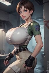 1girls ai_generated biohazard blue_eyes blue_eyes_female brown_hair brown_hair_female brunette brunette_hair bythebrokenone cameltoe capcom cleavage curvy erect_nipples female gigantic_breasts gloves huge_areolae huge_ass nai_diffusion puffy_nipples realistic rebecca_chambers resident_evil short_hair short_hair_female stable_diffusion thick_lips voluptuous wide_hips