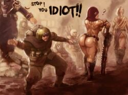 adepta_sororitas artist_request ass ass_focus ass_slap astra_militarum commissar dat_ass dialogue english_text imperial_guard imperium_of_man muscle_girl muscle_mommy muscles muscular muscular_female purity_seal sister_of_battle sister_repentia spanking tagme_(artist) text thick thick_ass thick_thighs warhammer_(franchise) warhammer_40k