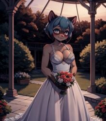 ai_generated anthro blush brand_new_animal furfantastic michiru_kagemori wedding_dress