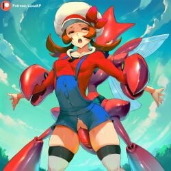 1boy 1girls ai_generated arms_spread brown_hair female genitals green_eyes hat lucakp lyra_(pokemon) male moaning open_mouth patreon patreon_link patreon_logo patreon_reward patreon_url patreon_username penetration penis pokémon_(species) pokemon pokemon_(species) pokemon_hgss pokephilia pussy red_body restrained ripped_clothing scizor standing standing_sex tagme vagina vaginal_penetration vaginal_sex wings yellow_eyes