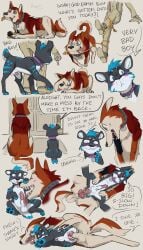 absurd_res ambiguous_gender anal anal_knotting anal_sex anatomically_correct anatomically_correct_genitalia anatomically_correct_penis animal_genitalia animal_penis balls blue_eyes blush bodily_fluids canid canine canine_genitalia canine_penis canis collar cum cum_in_ass cum_inside cumshot dialogue domestic_dog duo ejaculation english_text felid feline feral feral_focus feral_on_feral feral_penetrated feral_penetrating feral_penetrating_feral fur genital_fluids genitals hi_res human kapri knot knotting licking male male/male male_focus mammal oral penetration penile penile_spines penis penis_lick red_body red_fur rope sex sharp_teeth sheath size_difference smaller_penetrated teeth text tongue versatile