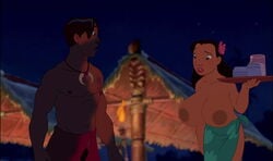 big_breasts dark-skinned_female dark-skinned_male dark_skin disney edit female lilo_and_stitch nani_pelekai nipples poivoit screenshot screenshot_edit tagme topless