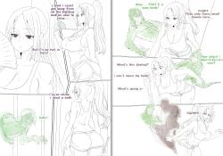 body_invasion bra breasts comic comic_page curvaceous curvy female funflo_vevo ghost huge_ass huge_breasts page_1 page_2 part_1 possession revealing_clothes shorts sweating tight_clothing wide_hips