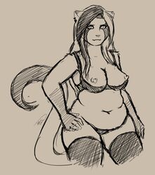 conkerbirdy feline feline female invalid_tag jenny_(conkerbirdy) mammal overweight sketch