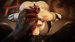 1boy 1girls 30_seconds 3d animated anthro anthro_on_anthro audible_ejaculation balls_deep big_breasts breasts cow_print cum cum_chugging cum_in_mouth deepthroat drinking_cum face_fucking facefuck fellatio female fur furry good_kitty green_eyes gulping irrumatio knot knotted_cock knotting longer_than_30_seconds male male_moaning mixedtoofer mp4 oral oral_knotting partial_male pov pov_blowjob pov_eye_contact pov_male praise_kink praising pushing_head_down red_rocket repost sabertooth_(anatomy) sound straight stuck_knot tagme thebredfactory_(va) toofer video voice_acted werewolf